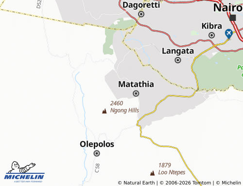 Mappa MICHELIN Upper Matasia - ViaMichelin