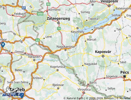 MICHELIN Nagykanizsai járás map - ViaMichelin