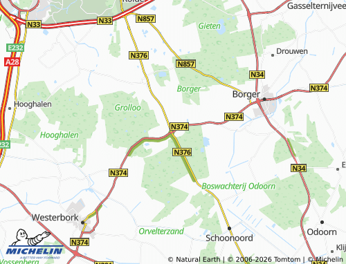 MICHELIN Schoonloo map - ViaMichelin