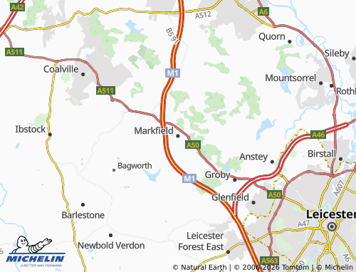 Carte MICHELIN Markfield - ViaMichelin