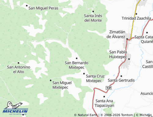 Carte MICHELIN San Bernardo Mixtepec - ViaMichelin