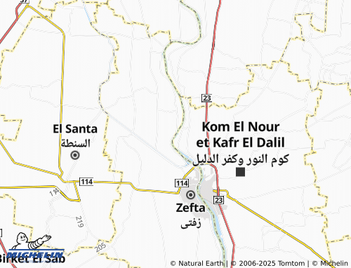MICHELIN Kafr Hanout El Qeblia map - ViaMichelin