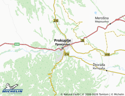 Mapa MICHELIN Prokuplje - ViaMichelin