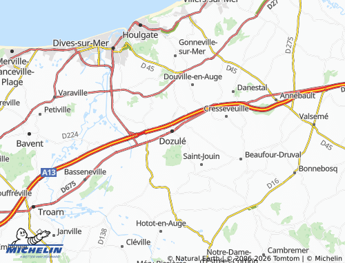 MICHELIN Dozulé map - ViaMichelin