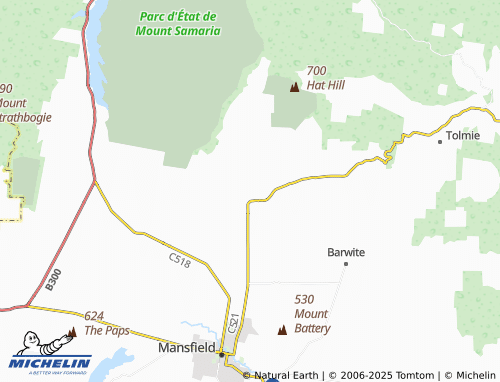MICHELIN Bridge Creek map - ViaMichelin