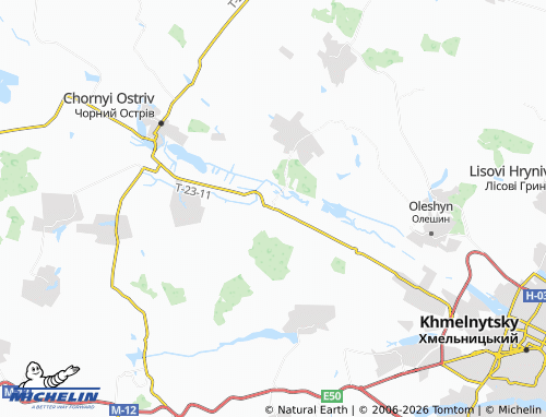 MICHELIN Hruzevytsia map - ViaMichelin