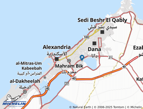 Kaart MICHELIN al-'Ibraheemiyyah Qibli wal-Hadrah Bahri - ViaMichelin