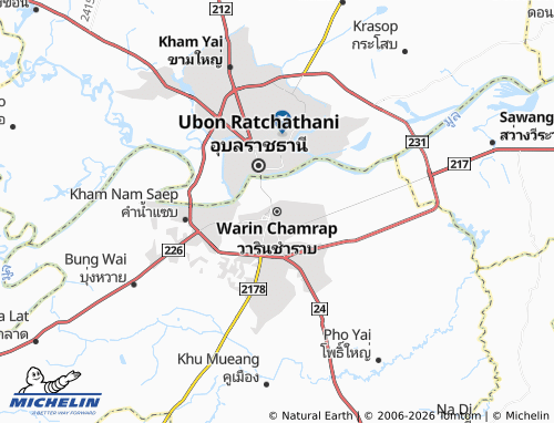 Mapa MICHELIN Warin Chamrap - ViaMichelin