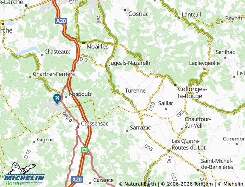 Kaart MICHELIN Turenne - ViaMichelin