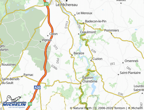 Mapa MICHELIN Baraize - ViaMichelin
