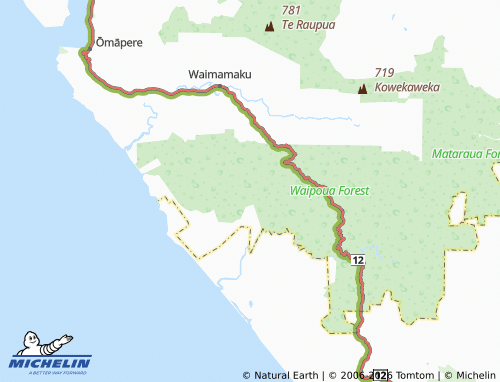 Mapa MICHELIN Waipoua Kauri Forest - ViaMichelin