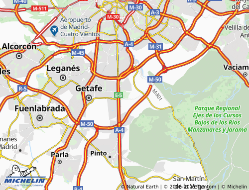 MICHELIN Cerro de los Ángeles map - ViaMichelin