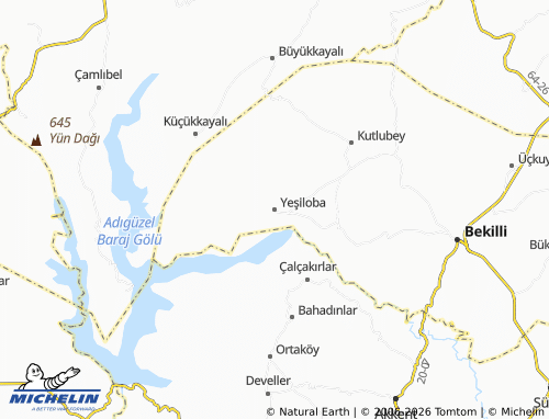 MICHELIN Yeşiloba map - ViaMichelin