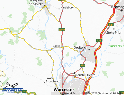 Carte MICHELIN Ombersley - ViaMichelin