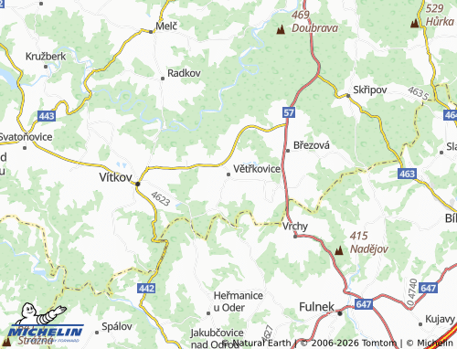 Mappa MICHELIN Větřkovice - ViaMichelin
