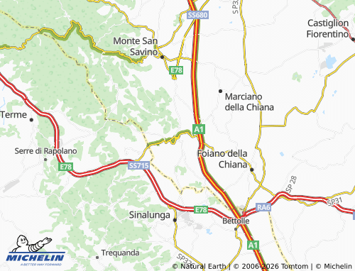 MICHELIN Lucignano map - ViaMichelin