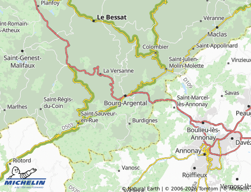MICHELIN Bourg-Argental map - ViaMichelin