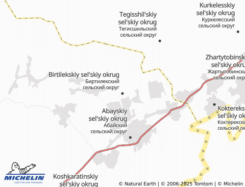 MICHELIN Birtilekskiy sel'skiy okrug map - ViaMichelin