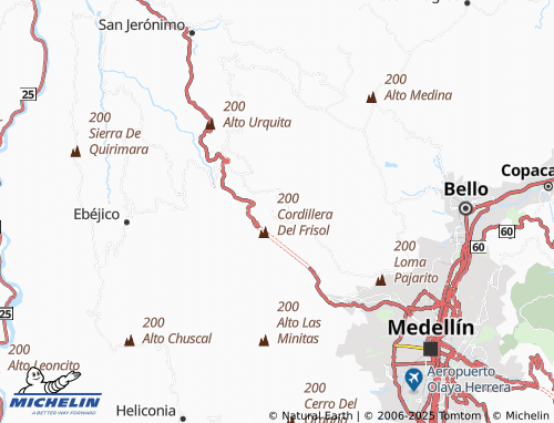 MICHELIN Volcana Guayabal map - ViaMichelin