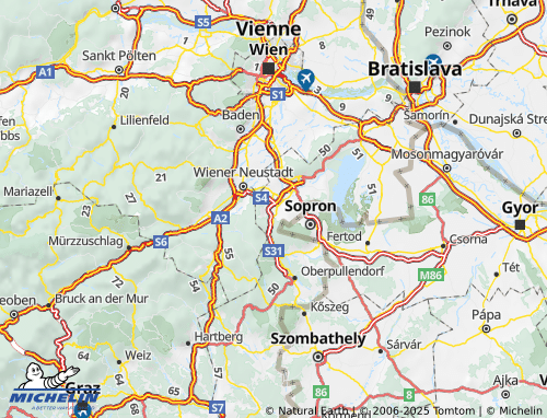 MICHELIN Mattersburg map - ViaMichelin