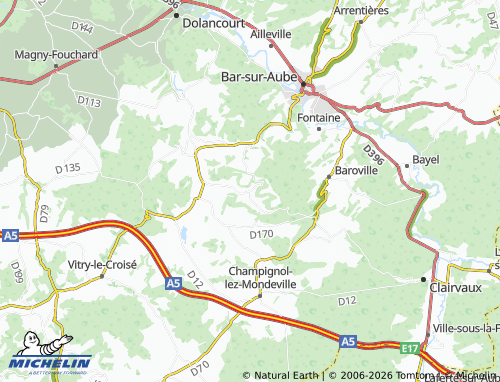Mappa MICHELIN Bergères - ViaMichelin
