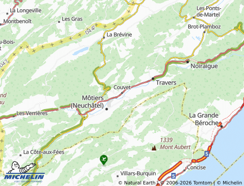 Carte MICHELIN Couvet - ViaMichelin