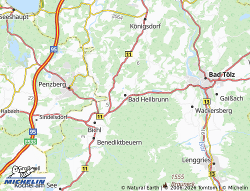 MICHELIN Bad Heilbrunn map - ViaMichelin