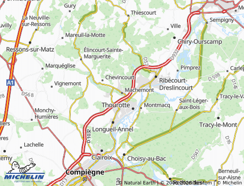 Carte MICHELIN Machemont - ViaMichelin