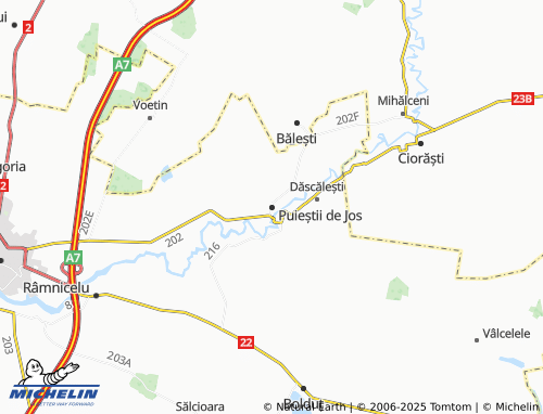 MICHELIN Puieștii de Jos map - ViaMichelin