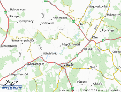 Mapa MICHELIN Püspökmolnári - ViaMichelin