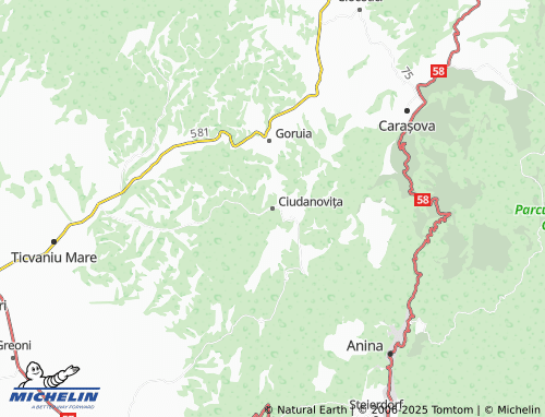 MICHELIN Ciudanovița map - ViaMichelin