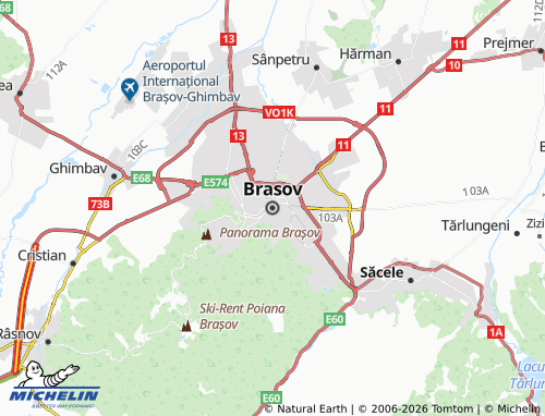 MICHELIN Brasov map - ViaMichelin