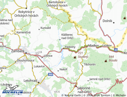 Mappa MICHELIN Pastviny - ViaMichelin