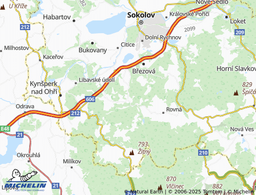 MICHELIN Kostelní Bříza map - ViaMichelin