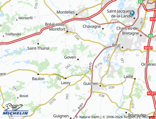 MICHELIN Goven map - ViaMichelin