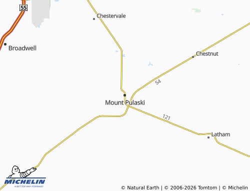 Mapa MICHELIN Mount Pulaski - ViaMichelin