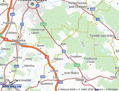 MICHELIN-Landkarte Býšť - ViaMichelin