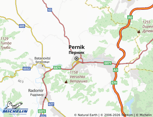 MICHELIN Pernik map - ViaMichelin