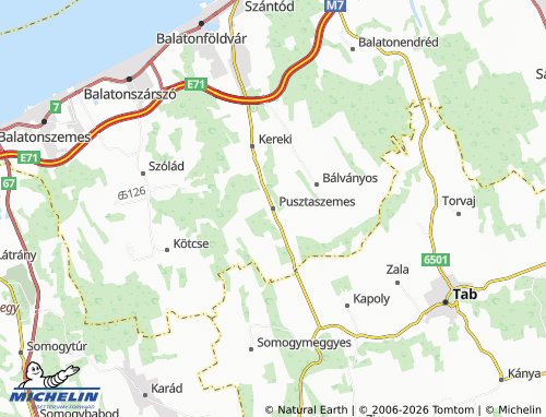 MICHELIN-Landkarte Pusztaszemes - ViaMichelin