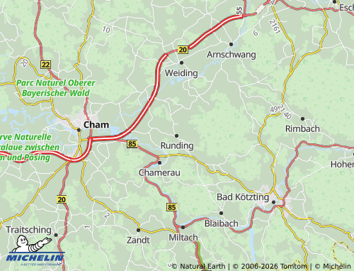 MICHELIN Runding map - ViaMichelin