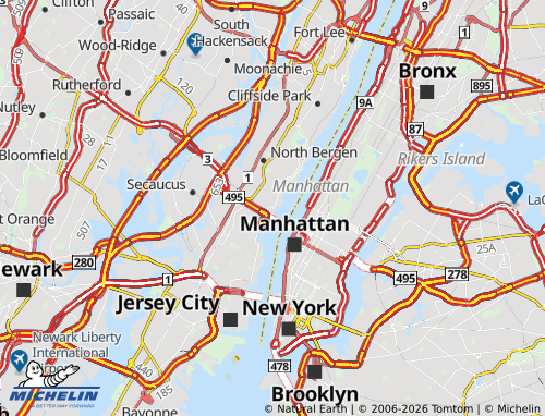 Mappa MICHELIN Weehawken - ViaMichelin
