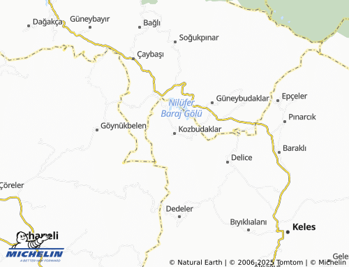 MICHELIN Kozbudaklar map - ViaMichelin