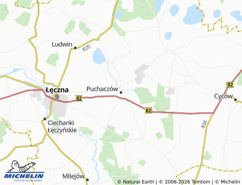 MICHELIN Puchaczów map - ViaMichelin