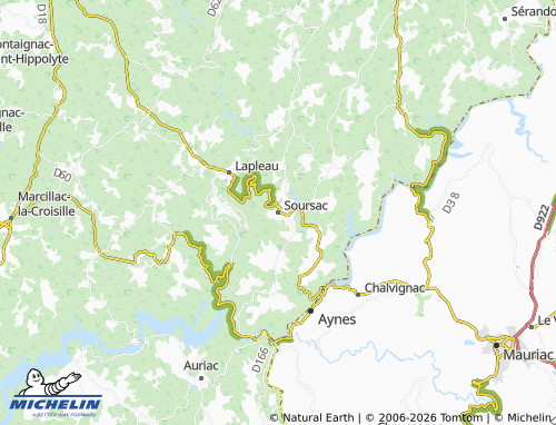 MICHELIN Soursac map - ViaMichelin