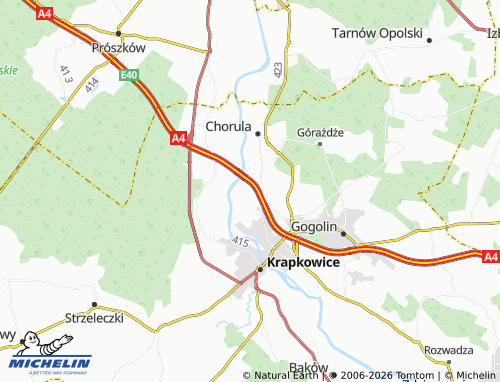MICHELIN Odrowąż map - ViaMichelin