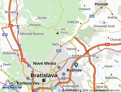 MICHELIN Rača map - ViaMichelin