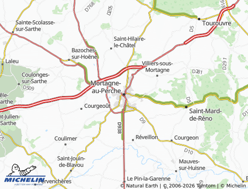 Carte MICHELIN Mortagne-au-Perche - ViaMichelin