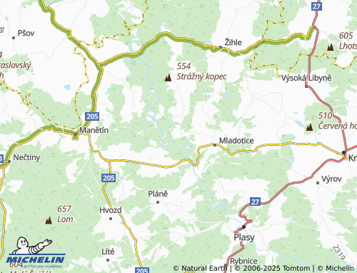 MICHELIN Strážiště map - ViaMichelin