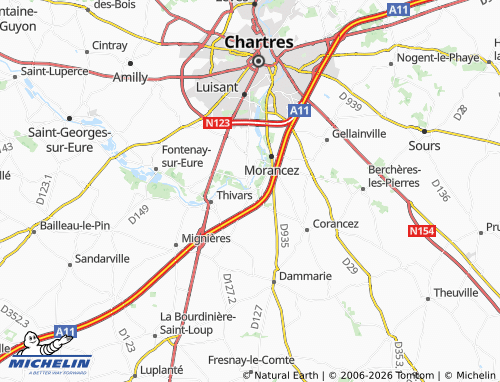 MICHELIN Ver-lès-Chartres map - ViaMichelin