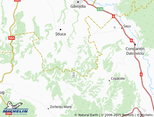 MICHELIN Zgribești map - ViaMichelin